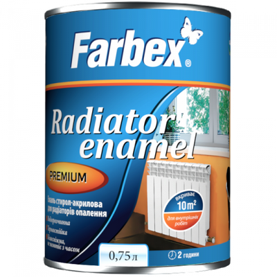 Емаль акрилова Farbex для радіаторів опалення 0,75л 000005497 фото