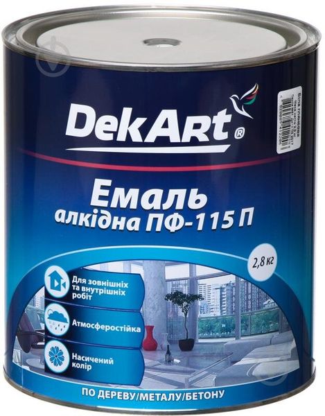 Емаль алк. ПФ-115 темно-зелена 2,8кгТМ "DekArt" 000005466 фото