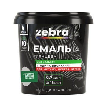 Емаль ZEBRA 0,7 кг, 34 світло-зелена 000020073 фото