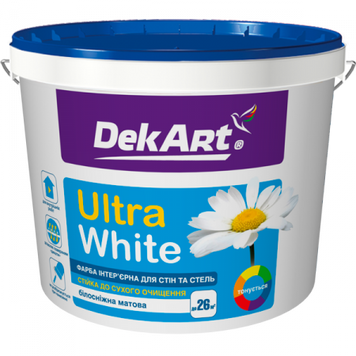 Фарба DekArt Ultra White 12,6 кг, біла матова 000006259 фото