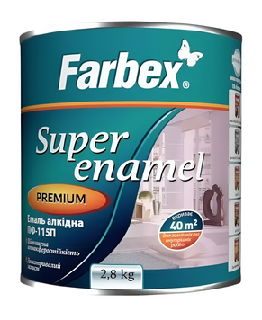 Емаль алкідна FARBEX ПФ-115 2,8кг, темно сіра 000008774 фото