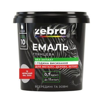 Емаль ZEBRA 0,7 кг, 75 червона 000020083 фото