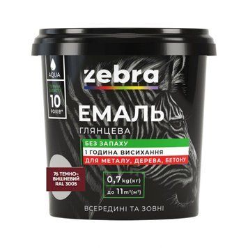 Емаль ZEBRA 0,7 кг, 76 темно-вишнева 000020085 фото