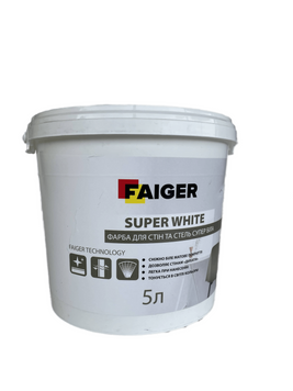 Фарба акрилова FAIGER SUPER WHITE 5л 000000834 фото