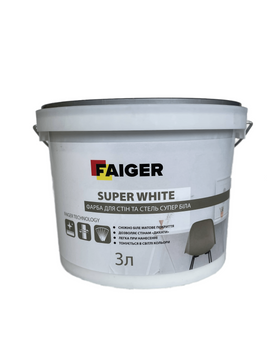Фарба акрилова FAIGER SUPER WHITE 3л 000000833 фото