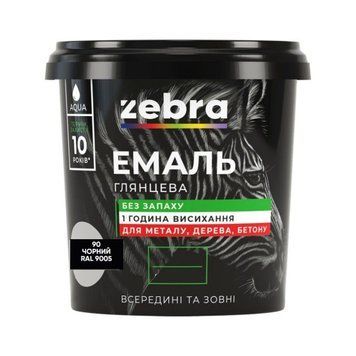 Емаль ZEBRA 2 кг, 90 чорна 000020092 фото