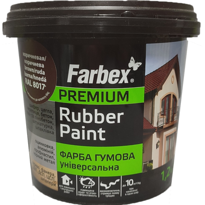 Фарба гумова Farbex 1,2 кг, коричнева 000006254 фото